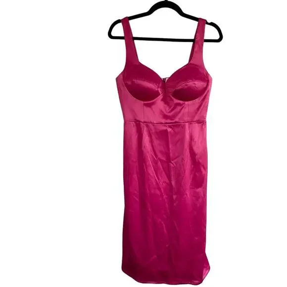 POSTMERIDIEM Satin Bustier Dress Size L - Picture 2 of 5